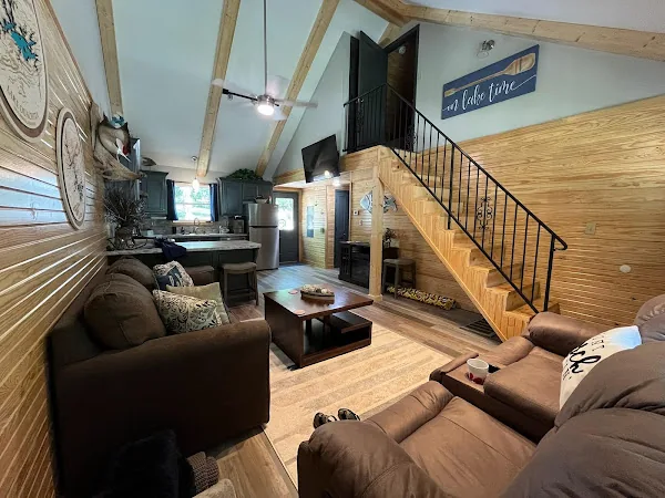 Cabin 17 living room and staircase