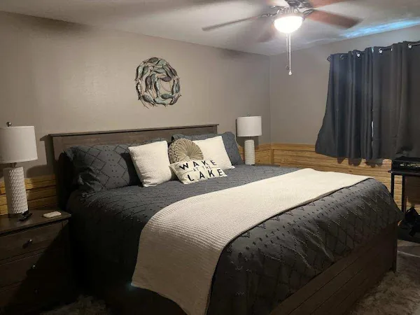 Cabin 17 master bedroom with a king bed