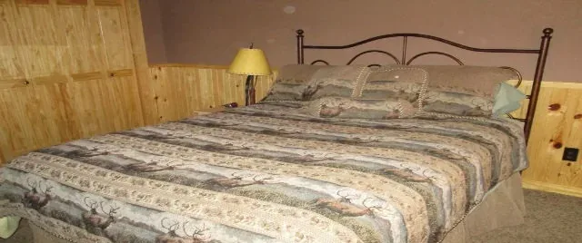 Cabin 9 master bedroom with a king bed