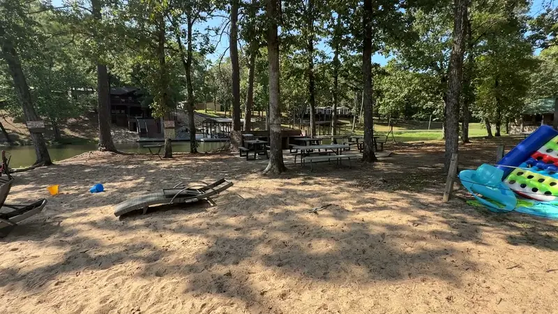 The sand at the water's edge